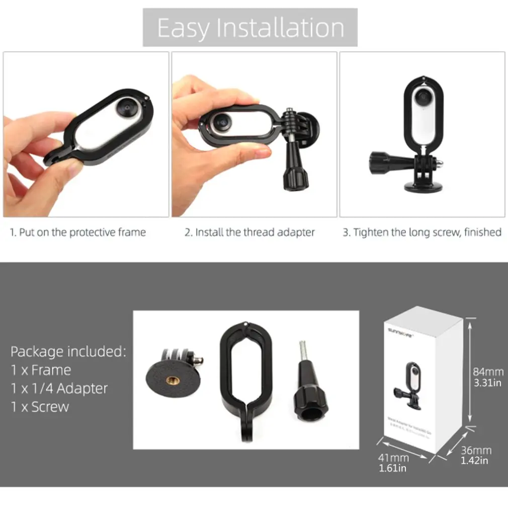 Sunnylife Insta360 Go металлический адаптер защитная рамка для камеры кронштейн/Аксессуары для расширения камеры