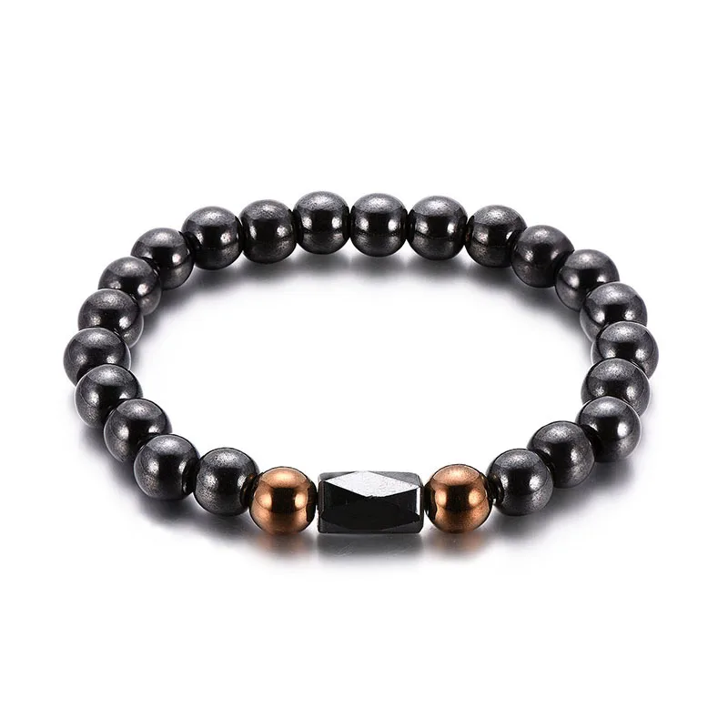 Natural Black Obsidian Hematite Stone Beads Bracelets For Magnetic Health Protection Women Jewelry Beads Bracelet For Women Men