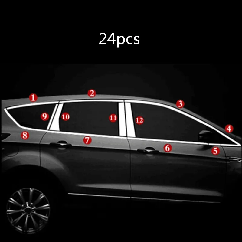 Автомобильный Стайлинг из нержавеющей стали оконная стойка отделка для Ford Kuga 2013