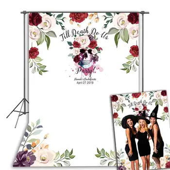 

Vampire Theme Party Background Flower Skull Costume Party Backdrop Photography Decoration Banner
