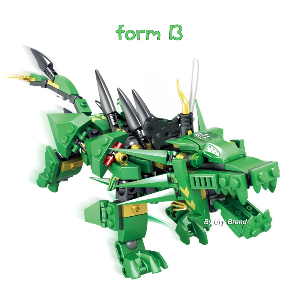Конструктор Lloyd's Green Dragon Fighting Mech серии ниндзя Creator набор сделай сам 2 в 1 детские