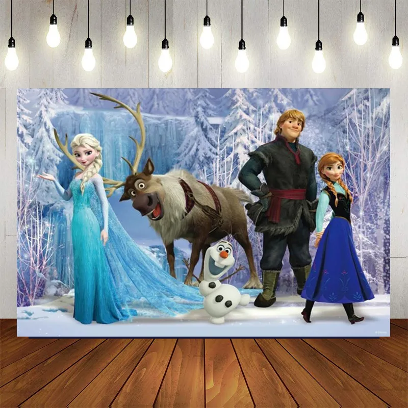 Frozen Princess Cartoon Photo Background, Anna, Elsa,