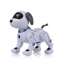 LE NENG TOYS – Robot K16A de chien avec télécommande à voix pour enfant, animal radiocommandé RC électronique, avec sons, musique, chansons, jouet, cadeau d'anniversaire idéal, 