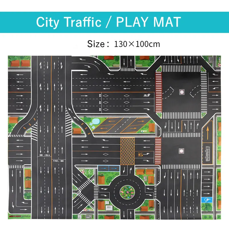 130*100 см большой городской дорожный Автомобильный парк Игровой Коврик Водонепроницаемый нетканый детский игровой коврик игрушка для детей - Цвет: Mat B