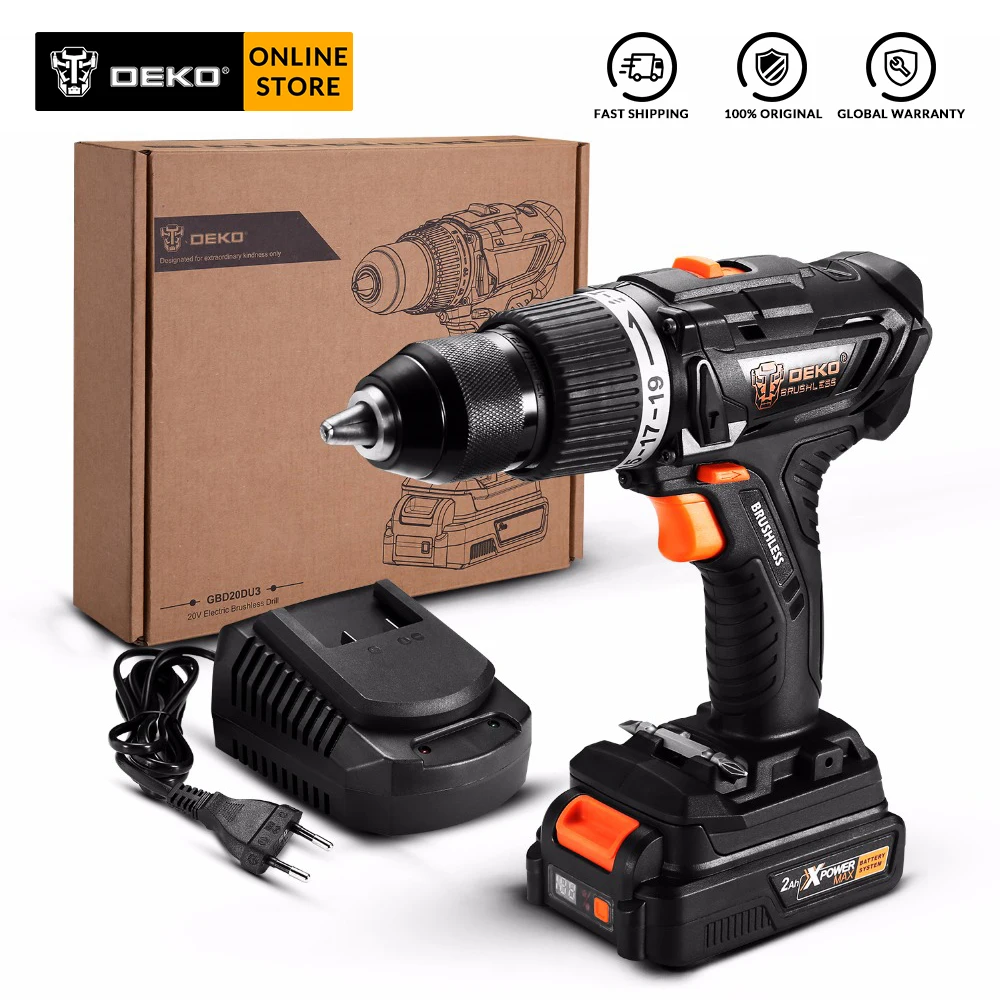 DEKO GBD20DU3 20 В Макс DIY бесщеточная электрическая Ударная дрель беспроводной