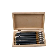 TOYO Профессиональный стеклорез 6 шт./кор. резчик по стеклу TC-96 металлическая Нескользящая ручка деревянный на заказ в коробке