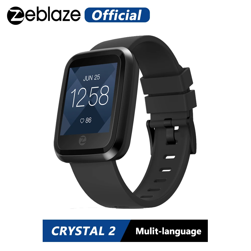 Zeblaze Кристалл 2 умные часы 2.5D 1,29 дюйма Цвет Экран гориллы Стекло IP67 Водонепроницаемый монитор сердечного ритма модные часы смарт часы