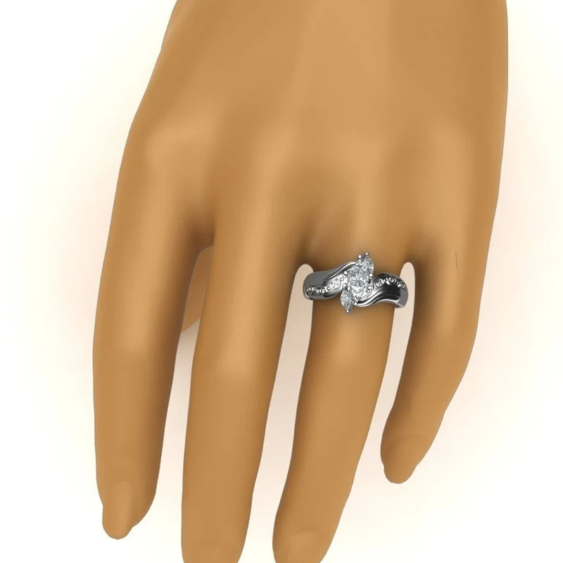 Carofeez Couple Ring Stainless Steel Men's Ring Elegant Zirconia Women's Valentine's Day Wedding Bands Lover Gift