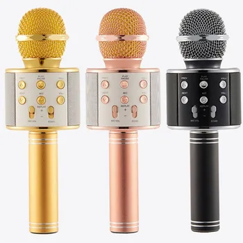 

LED lights wireless microphone professional Karaoke bluetooth Microphone Studio Player Singing Recorder Handheld microfone Mic1