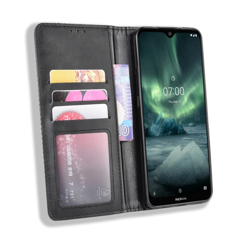 Винтажный чехол из искусственной кожи для Nokia 7,2 6,2 3.1C 3,2X71 8,1 Plus 1 Plus, Магнитный чехол-книжка с подставкой и отделениями для карт