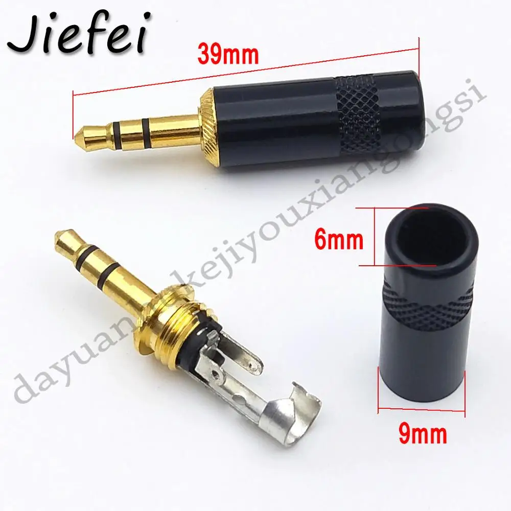 100pcs Gold plated Stereo 3 5mm Repair Headphone Plug Cable Audio adapter New