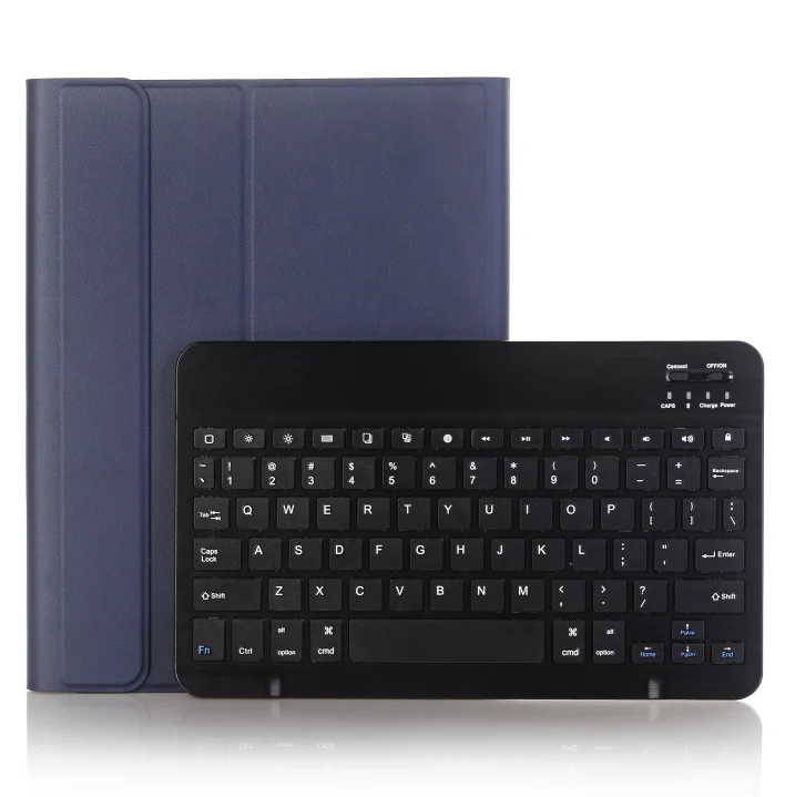 Blue Для нового iPad 10,2 чехол с клавиатурой с карандашом для iPad 7-го поколения Bluetooth Русский Испанский чехол для клавиатуры - Color: Blue