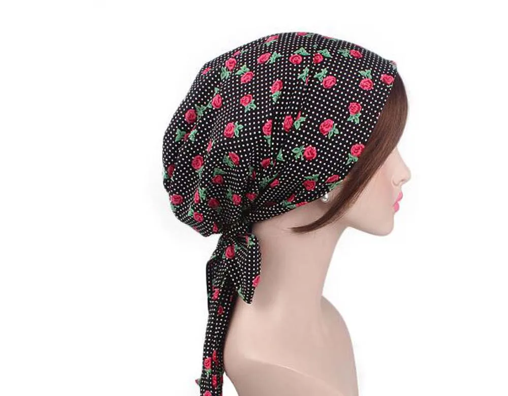 XEONGKVI сельская печать Длинная лента галстук голова Skullies Beanies весна осень брендовые хлопковые шапки для женщин тюрбан шапочка для химиотерапии