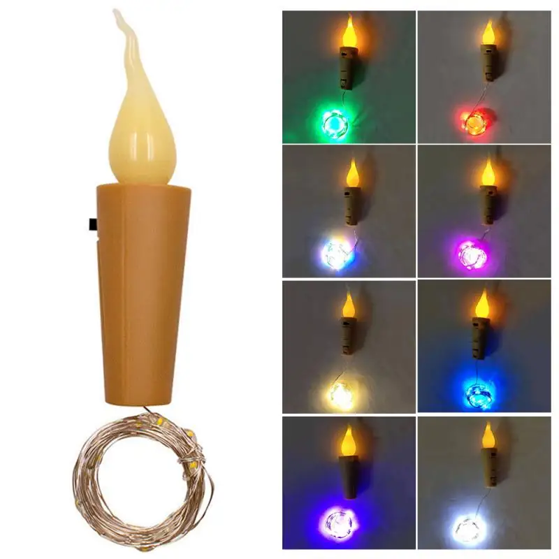

20LEDs Flameless Candle Wine Bottle Creative Lamp String Lights Garland Christmas for Holiday Lights Party Wedding Decoration