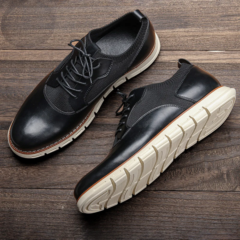 Zapatillas de deporte informales para hombre, zapatos de cuero cómodos a la moda, de marca, de verano, 2021, # AL521