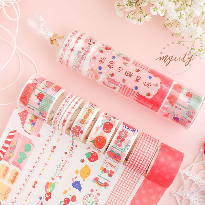 6 рулонов/Набор Kawaii закусок магазин серии маскировки васи лента дневник DIY декоративная японская самоклеящаяся лента милые канцелярские наклейки