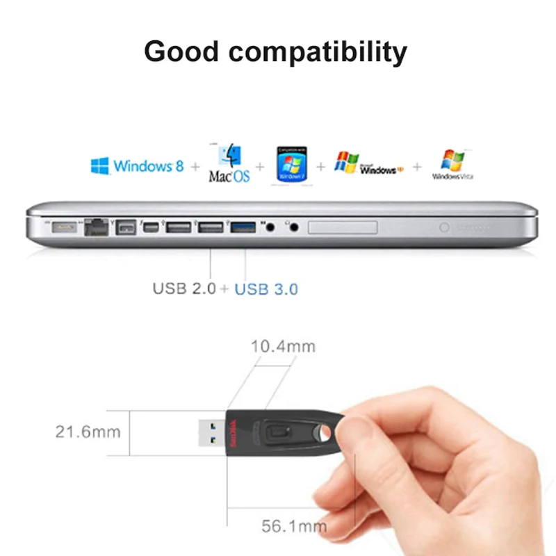 SanDisk CZ48 USB флэш-накопитель 16 ГБ 32 ГБ 64 Гб 256 ГБ миниатюрный флэш-накопитель Memoria usb Pendive 128 ГБ USB флешка U диск высокая скорость