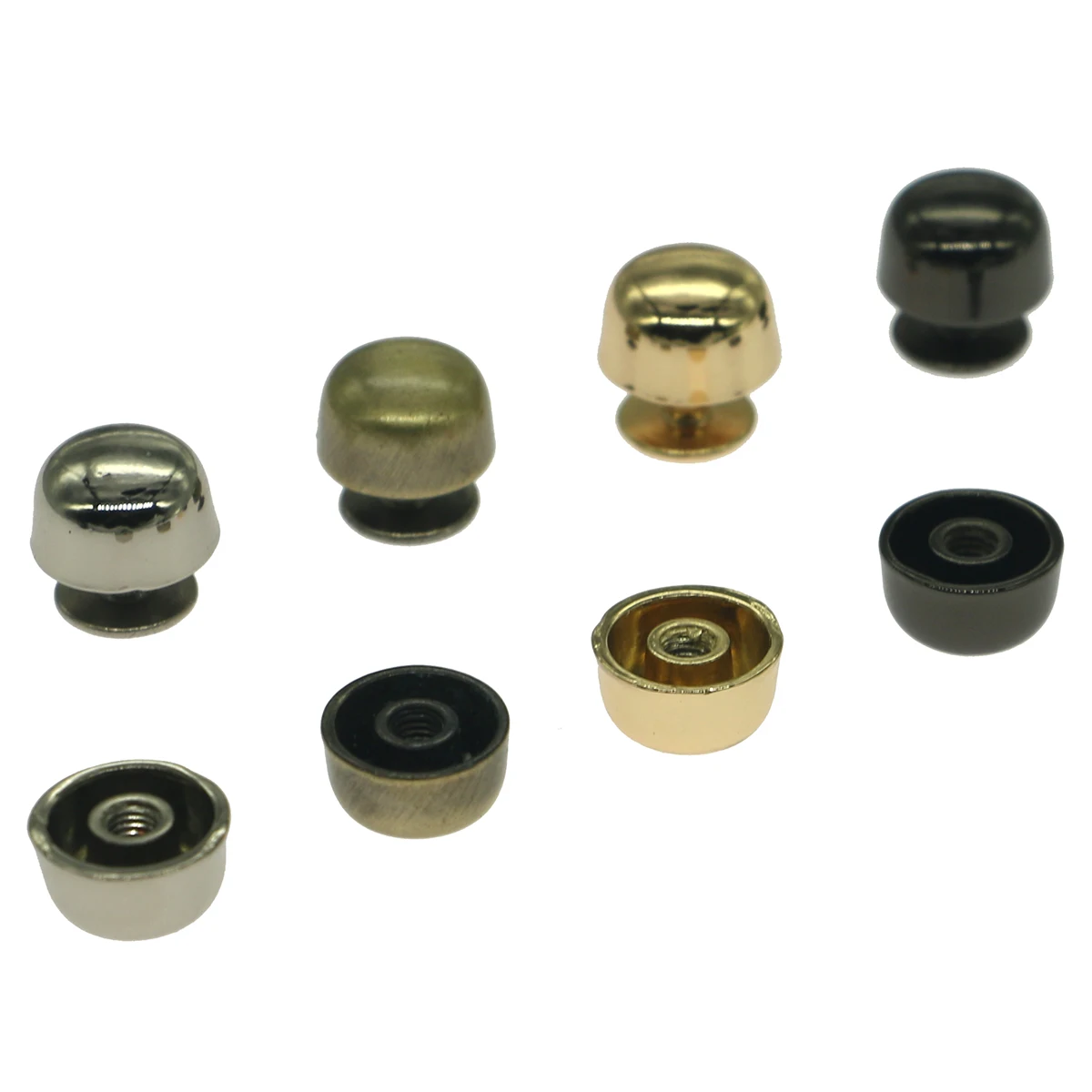 10mm bucket bag bottom fixed rivet arc face screw base screw DIY hand leather bag decoration Four colors Silver rivets