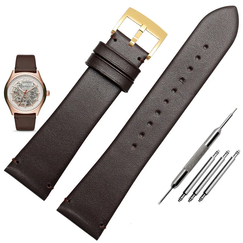 brown gold clasp Высококачественный ремешок для часов AR60003 60004 60005 60002 11011 браслет 22 мм черный коричневый из нержавеющей стали с пряжкой мужские ремни - Цвет ремешка: brown gold clasp