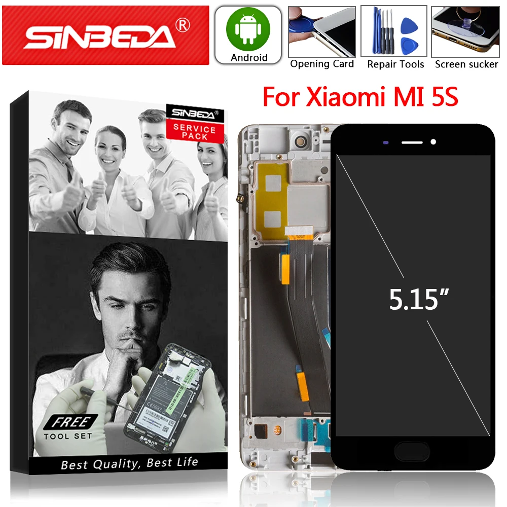ЖК дисплей с дигитайзером сенсорного экрана для XIAOMI MI 5 15 дюйма рамкой сменный Mi5S