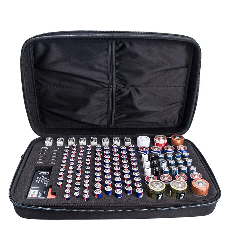 

Hard Battery Organizer Storage Box Holder Tester - Battery Caddy Rack Case Box Holders Including Battery Checker For AAA AA C