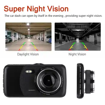 

Hot 1080p 4" Automatic Vehicle Video Recorder Dash Cam Dashcam Car DVR Rear View Camera G-sensor Night Vision 170 Degree Dual Le