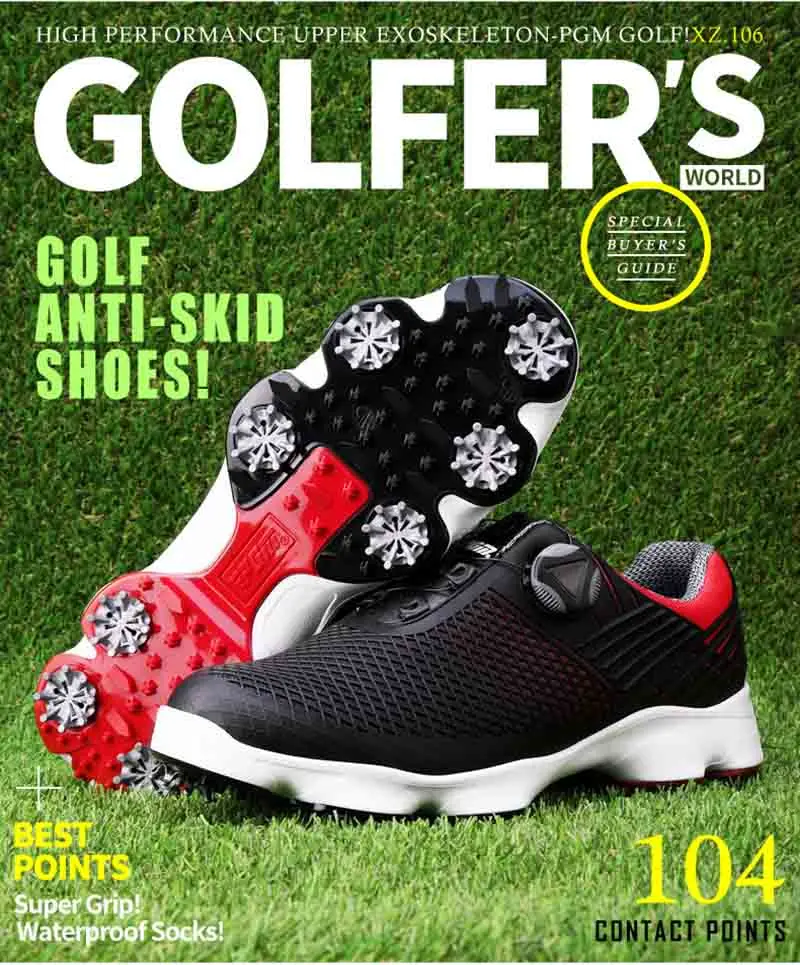 Обувь для гольфа мужская водонепроницаемая вращающаяся шнурки Нескользящая Спортивная Шипованная обувь Повседневные Удобные Прогулочные кроссовки
