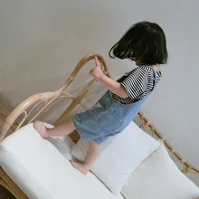 Новинка года; сезон лето; стильная детская одежда; летняя одежда для девочек; брюки; модные ковбойские подтяжки в Корейском стиле для малышей