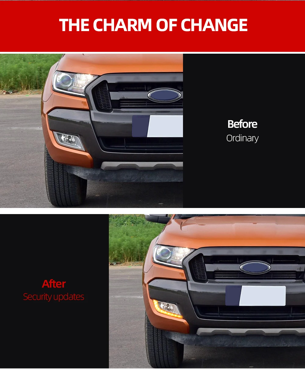 CSCSNL 2 шт. Автомобильный светодиодный дневные ходовые огни DRL для Ford Ranger Авто белый и желтый противотуманный фонарь светодиодный передний бампер