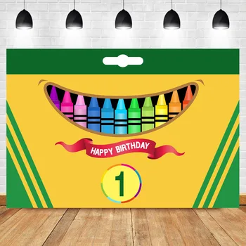 

NeoBack Crayon Box Party Backdrop Coloring Crayon Birthday Photo Background Art Party Backdrops Coloring Party Decorations