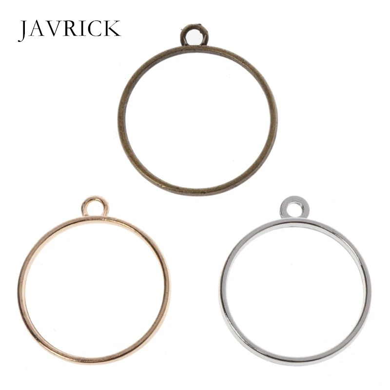 

10Pcs Round Pendant Press Flower DIY UV Resin Blank Frame Bezel Pendant Bracelet Necklace Keychain Earring DIY Jewelry Making