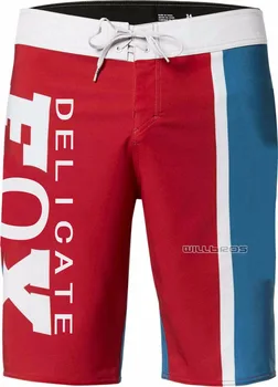 

Delicate Fox Victory Stretch Furnace Board Shorts Mens Bathing Suit Strike Swimming Bike Men's Short Pants Red Blue