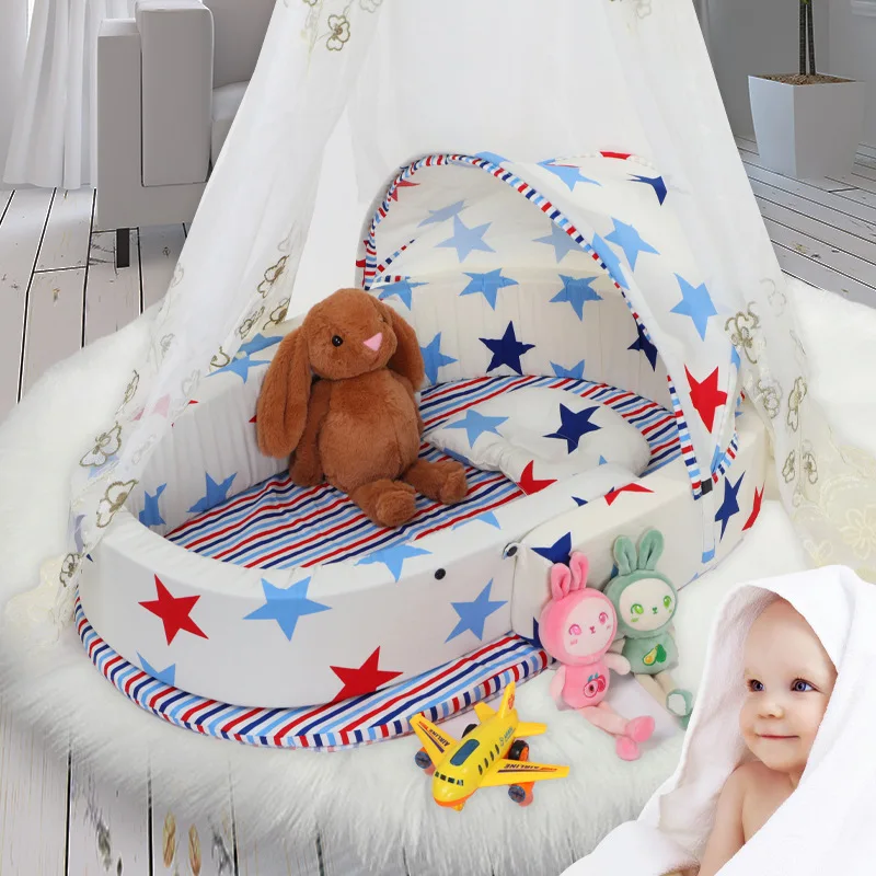 NEW Portable Baby Nest Bed With Pillow Crib For Newborn Baby Cotton Travel Bed Folding Infant Toddler Cradle Bassinet Bumper