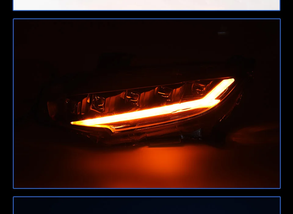 Головной фонарь для Honda CIVIC X G10- фары Противотуманные фары Дневные ходовые огни DRL H7 светодиодный Биксеноновая лампа автомобильные аксессуары
