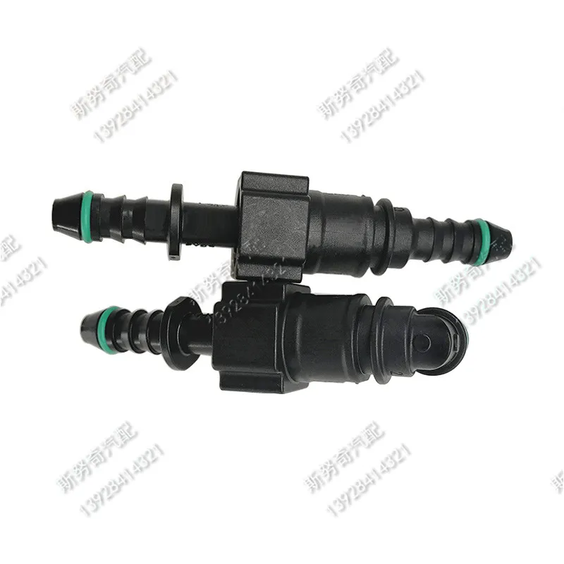 7.89mm ID6 180 degree SAE fuel pipe fittings plastic Fuel line quick connector female male connector with double buttom 10sets