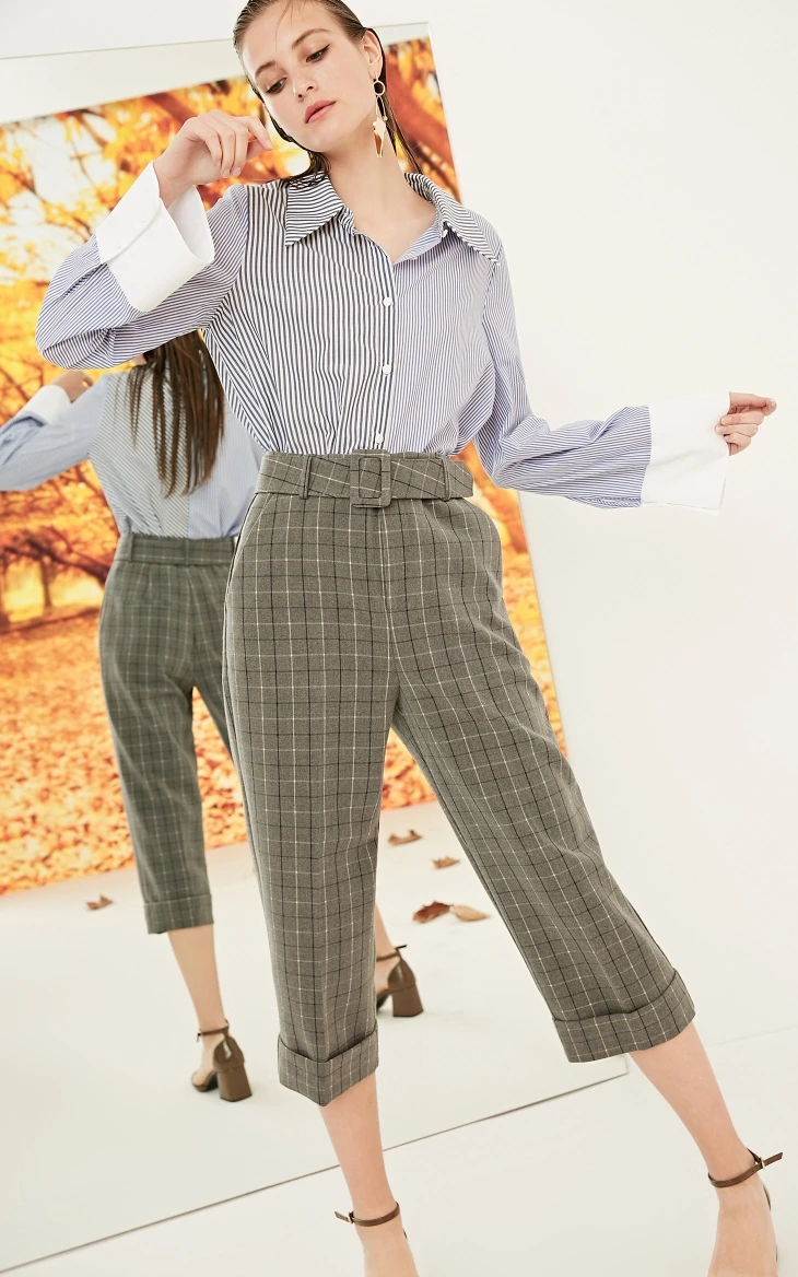 Vero Moda Женские клетчатые 3D пошив брюки | 319119502