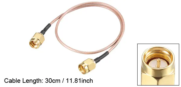 Uxcell Низкая потеря радиочастотный коаксиальный кабель SMA женский SMA Мужской RP-SMA женский IPX 10 см 20 см 30 см 50 см 100 см соединительный коаксиальный провод RG-178 - Цвет: SMA Male (30cm)