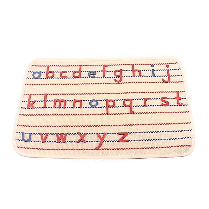 Montessori Language Wood 5 Sets Small Movable Alphabet Red & Blue with Mat for Small Movable Alphabets Toys Education Preschool 4