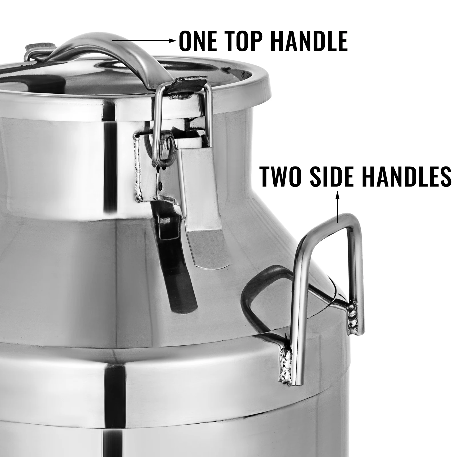 Vevor 10L 20L 50L Milk Jug Pail Can SStainless Steel Cow Milk Bucket for Oil Wine Water Soup and Oatmeal Storage Transportation 6