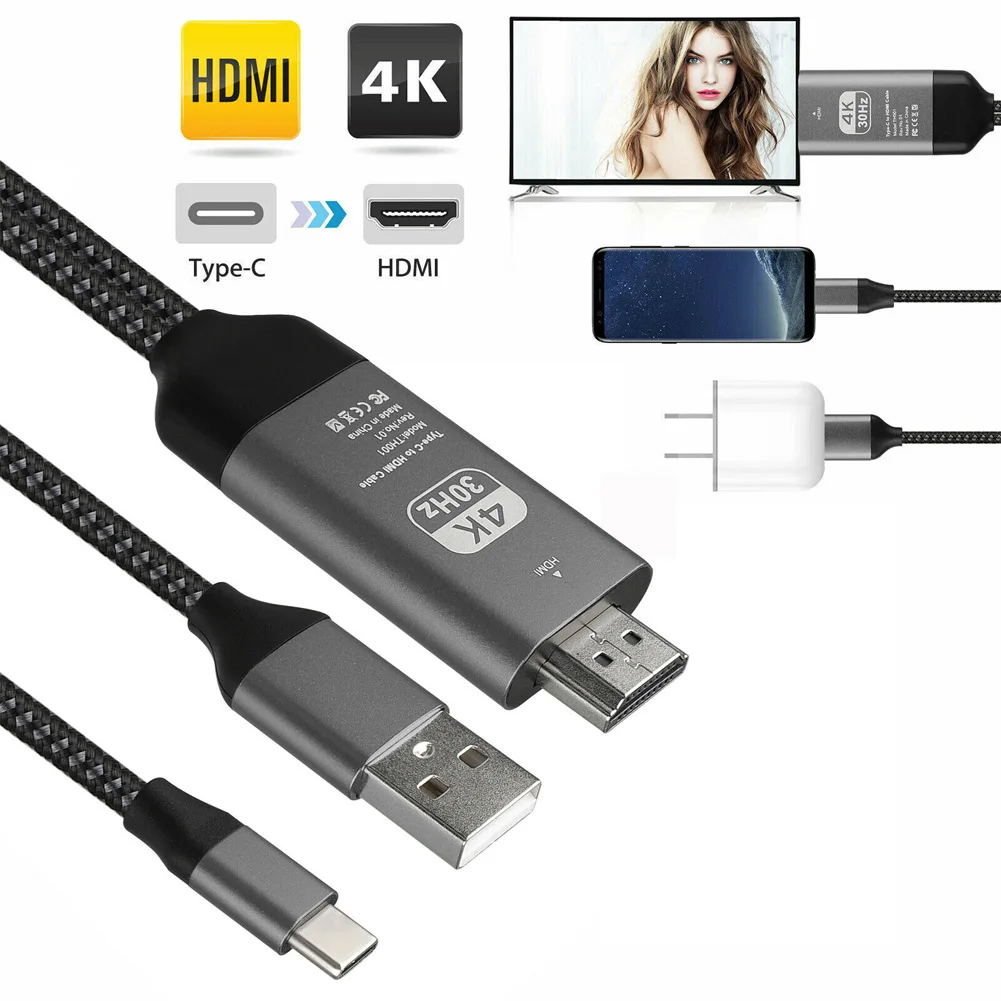 Тип-c к HDMI кабель конвертер USB Кабель-адаптер для HD ТВ цифровой AV HDMI usb-c для huawei mate 20 macBook pro galaxy S9 HDMI