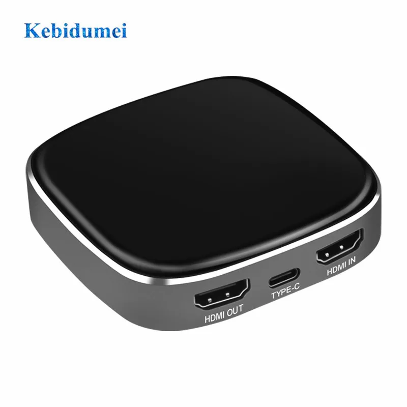 Kebidumei HDMI Карта видеозахвата 4 к и 60 Гц Тип C к USB3.0 игровой поток видео Захват карта коробка для Xbox, PS4/видеокамеры