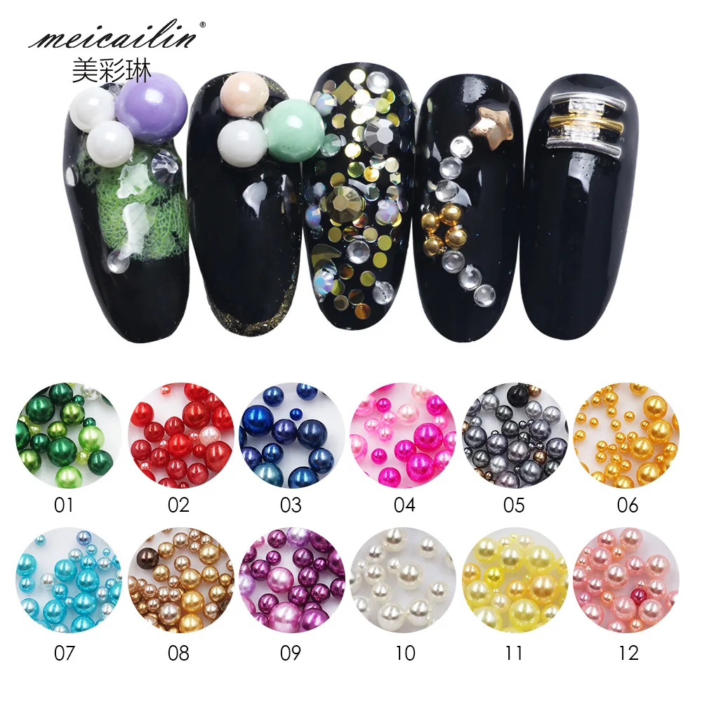 New Style Specular Highlight Stereo Pearl Circle Bright Big Pearl Manicure DIY Jewelry Manufacturers Wholesale