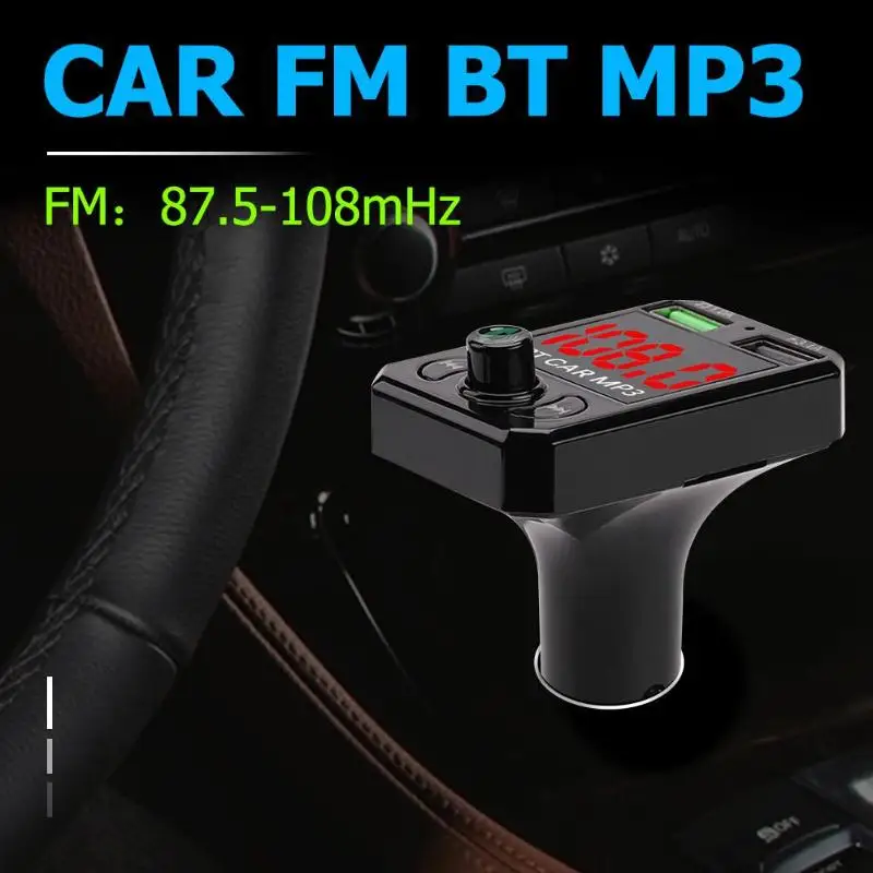 Портативное автомобильное зарядное устройство для устройства Handsfree Bluetooth MP3-плеер fm-передатчик модулятор Автомобильный комплект универсальный для автомобилей DC12V-24 V