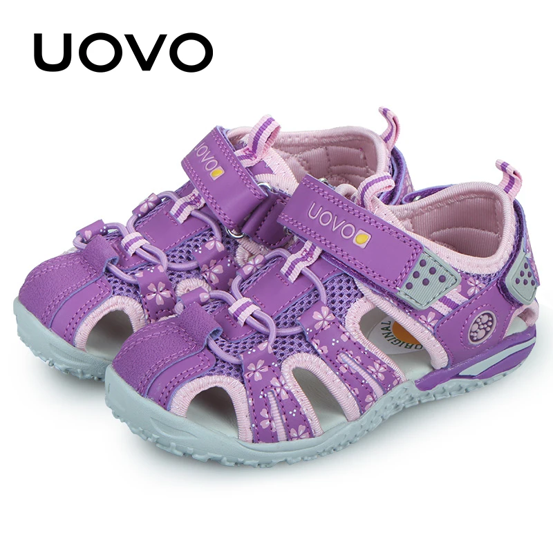 UOVO Children Shoes Fashion Kids Footwear For Girls Hook-And-Loop Cut-Outs Summer Beach Sandals Size 26-36, beach shoes, children sandals, kids shoes, kids sandals