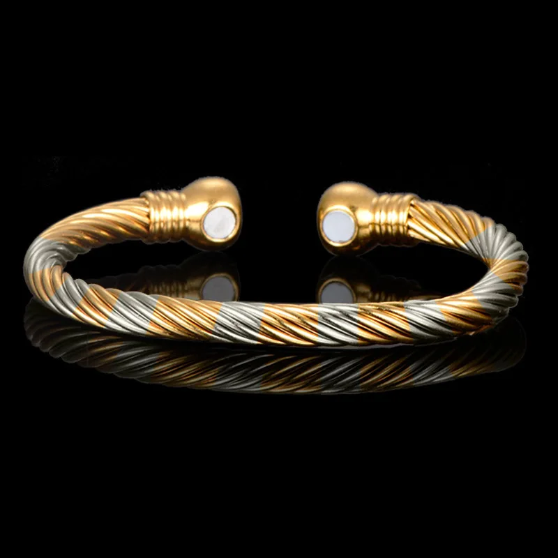 

WANGAIYAOHealth Care Bracelet Gold Plated Magnet Bracelet Open Copper Bracelet Couple Rose Gold