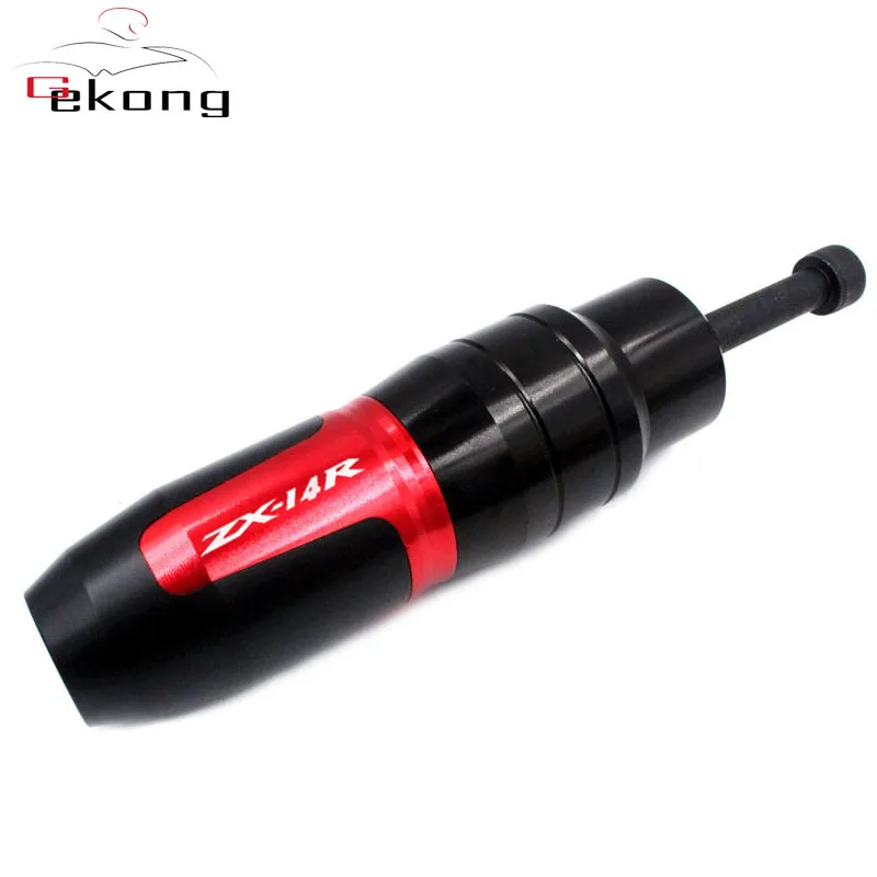 Motorcycle CNC Fit For Kawasaki NINJA ZZR1400 ZX14R ZZR 1400 ZX-14R Frame Crash Pads Exhaust Sliders Crash Protector With logo - Цвет: 1 pcs of Red