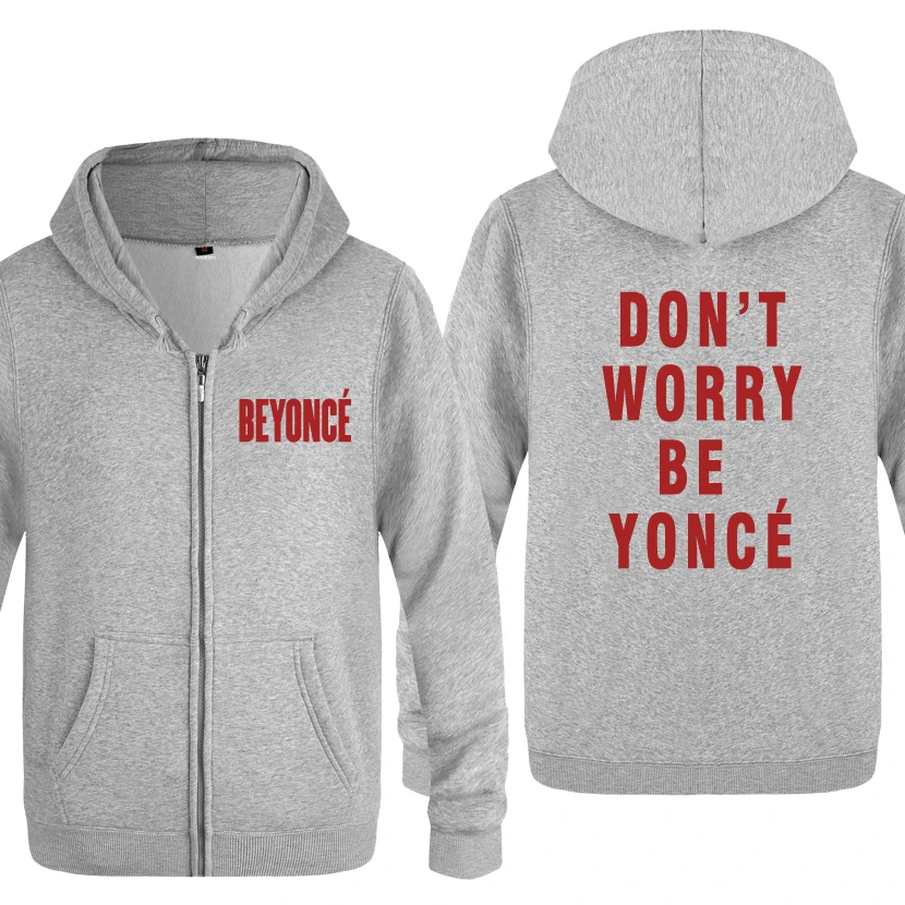 Не беспокойтесь быть YONCE BEYONCE толстовки для мужчин мужские флисовые кардиганы на молнии толстовки с капюшоном - Цвет: HUIY HOT