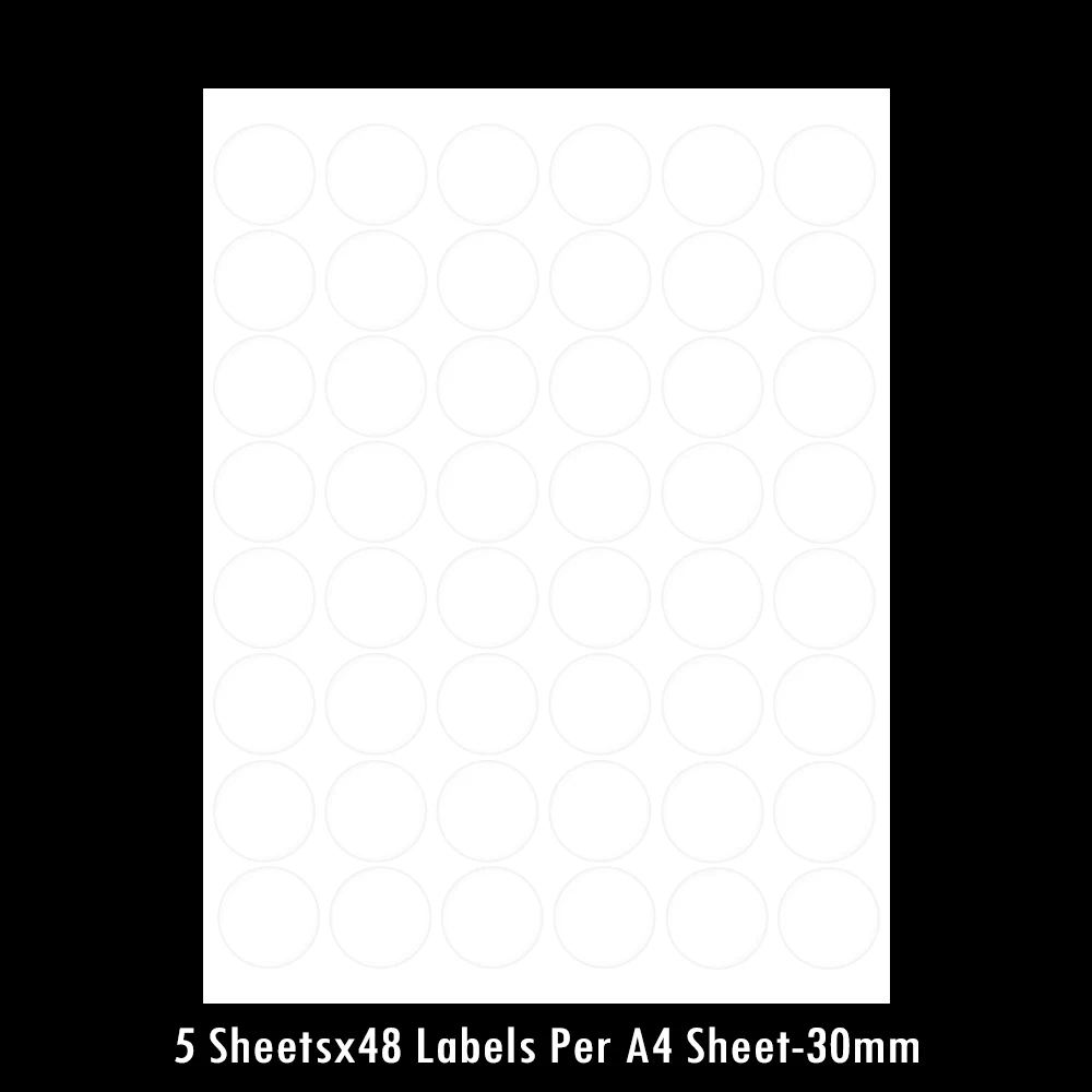 48 Labels Per Sheet 5 листов круговой A4 лазерный или струйный принтер этикетки круг посылка этикетка круглая самоклеящаяся белая бирка канцелярские товары - Цвет: 48 Labels Per Sheet