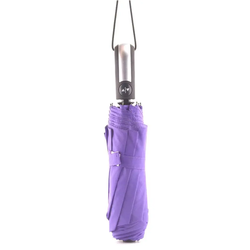 Бизнес двойной человек зонтик ветрозащитный дождь штормы Мужской 3 раза полностью Автоматический дождь инструменты Защита от солнца зонтик - Цвет: Фиолетовый