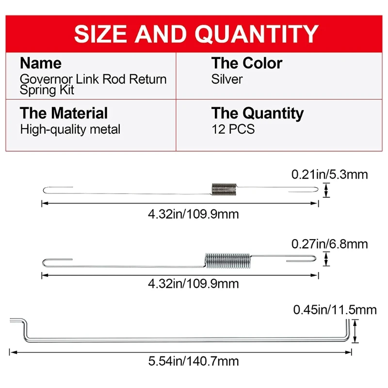 Throttle Return Spring Kit Speed Control Governor Link Rod Gasoline Generator Accessories for GX140 GX160 GX200 6